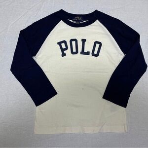 Polo by Ralph Lauren Kids Navy and White Long Sleeve Tee
